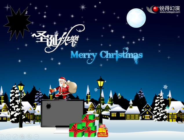 Merry Christmasʥ֡ʥףͨؿpptģ,ģ