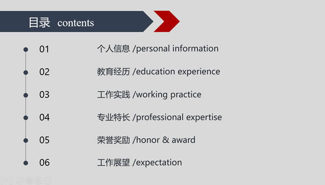 中肯简约高效阅读个人简历ppt模板,主题模板 - 本站