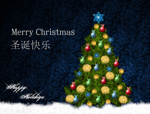 漂亮的圣诞树——Merry Christmas圣诞节ppt模板