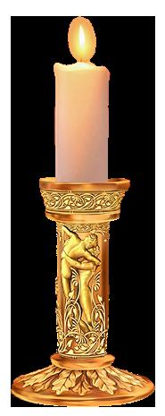 蜡烛与金色烛台png图片