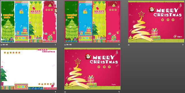 动态卡通背景圣诞节PPT模板免费下载